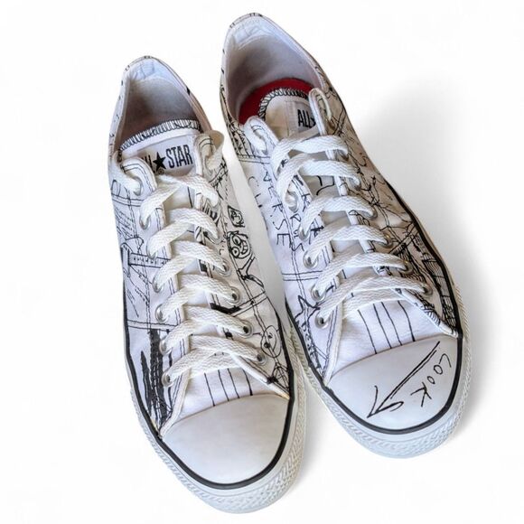 Converse Kurt Cobain All Star Low 2008 Sketch Print Shoes Mens 10 w/ Box - Picture 2 of 14